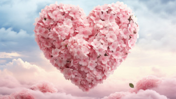 Картинка 3д+графика праздники+ holidays любовь цветы праздник сердце чувства сердечко день святого валентина влюбленность