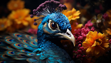 Картинка 3д+графика животные+ animals птичка попугай фон