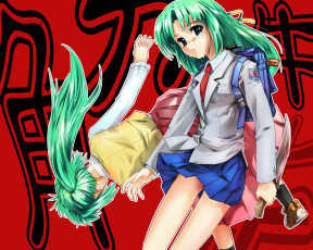 Картинка аниме higurashi no naku koro ni sonozaki mion shion