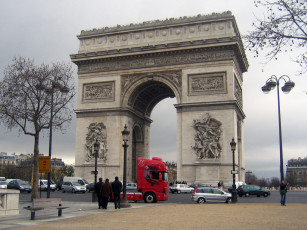 обоя парижская, триумфальная, арка, города, париж, франция