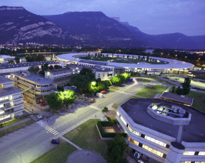 Картинка grenoble fance города огни ночного