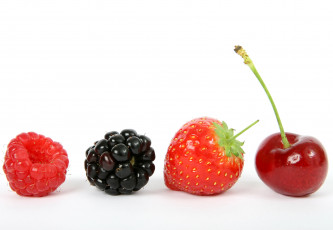 Картинка еда фрукты ягоды малина ежевика клубника вишня