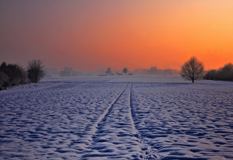 Картинка природа зима закат поля снег швейцария switzerland