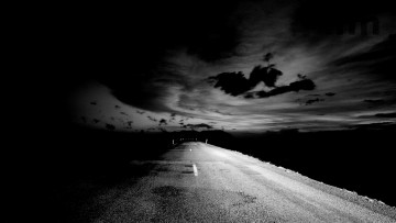 Картинка природа дороги облака шоссе трасса ночь дорога