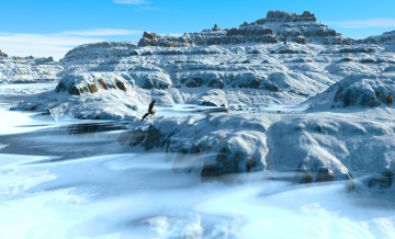 Картинка 3д графика nature landscape природа горы снег