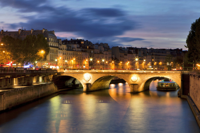 Обои картинки фото мост, через, сену, париж, города, франция, сена