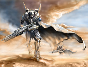 Картинка фэнтези роботы +киборги +механизмы будущее киборги пустыня