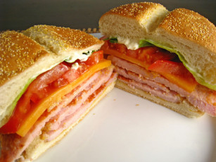 Картинка еда бутерброды +гамбургеры +канапе калбаса помидор булочка зелень