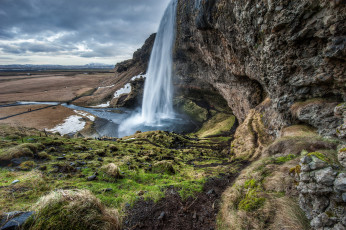 Картинка природа водопады водопад река обрыв равнина