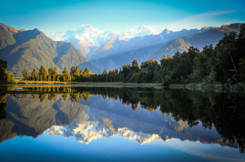 Картинка природа реки озера отражение гладь озеро лес горы