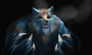 Картинка фэнтези существа оборотень когти волк монстр