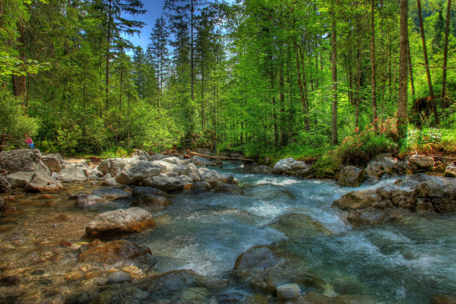 Обои картинки фото германия бавария, природа, реки, озера, камни, ручей, лес, бавария, германия