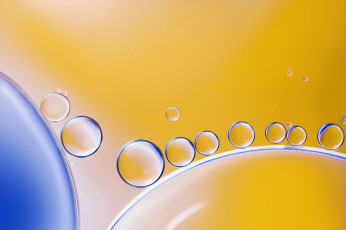 Картинка 3д+графика шары+ balls вода масло шарики синий желтый