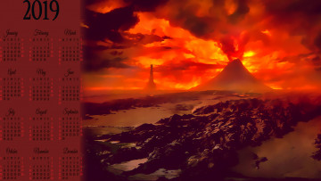 Картинка календари фэнтези извержение пик