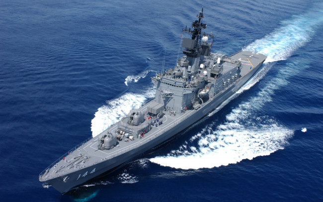 Обои картинки фото js kurama, корабли, крейсеры,  линкоры,  эсминцы, эсминец, ширане, ddh144, морские, силы, самообороны, jmsdf, военные, море, япония