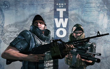 обоя видео игры, army of two, мужчины, оружие, снаряжение