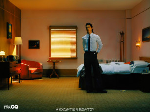 обоя мужчины, xiao zhan, актер, комната, кровать