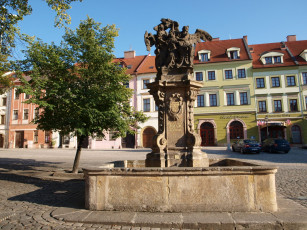 Картинка города фонтаны Чехия