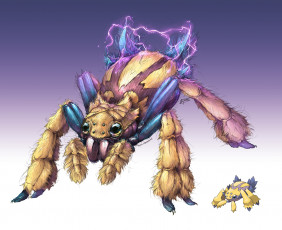 Картинка аниме pokemon покемон насекомообразный лохматый паук арт