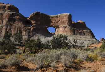 Картинка природа горы арка растительность скалы