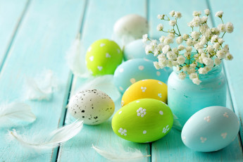 Картинка праздничные пасха цветы easter flowers яйца spring delicate pastel blue eggs весна пастель дерево