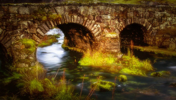 Картинка природа реки озера мост река трава арки