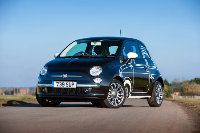 Обои картинки фото 2015 fiat 500 ron arad edition, автомобили, fiat, тюнинг, синий