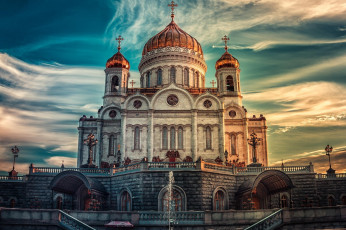 Картинка города москва+ россия кафедральный собор москва храм христа спасителя