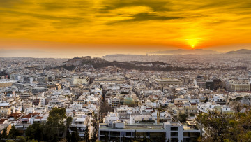 Картинка athens+greece города афины+ греция рассвет