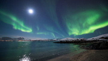 Картинка природа северное+сияние небо ночь