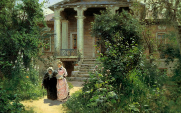 Картинка рисованное василий+поленов произведение искусства 1878 бабушкин сад картина василий поленов художник