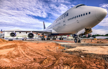 обоя boeing 747, авиация, пассажирские самолёты, авиалайнер