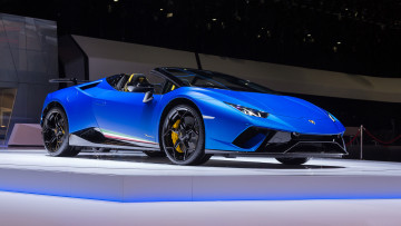 Картинка lamborghini+huracan+spyder+performante+2019 автомобили выставки+и+уличные+фото lamborghini huracan spyder performante 2019 blue