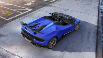 обоя lamborghini huracan spyder performante 2019, автомобили, lamborghini, blue, 2019, performante, spyder, huracan