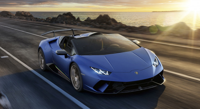 Обои картинки фото lamborghini huracan spyder performante 2019, автомобили, lamborghini, blue, 2019, performante, spyder, huracan