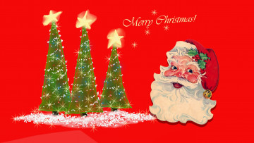 Картинка праздничные векторная+графика+ новый+год елки фон санта клаус