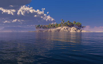 Картинка 3д+графика море+ sea море остров