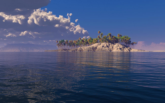 Обои картинки фото 3д графика, море , sea, море, остров