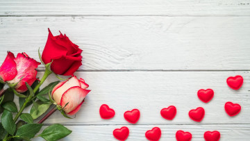 Картинка праздничные день+святого+валентина +сердечки +любовь розы сердечки бутоны