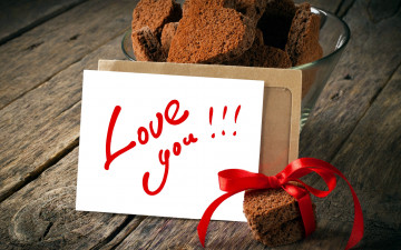 Картинка праздничные день+святого+валентина +сердечки +любовь печенье записка признание