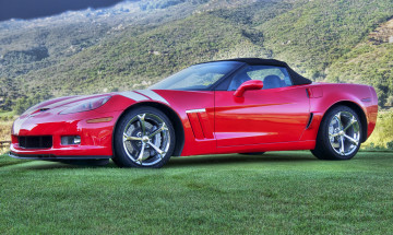 Картинка автомобили corvette красный корвет
