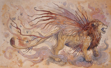 Картинка фэнтези существа крылатый лев
