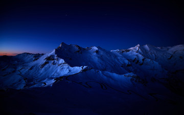 Картинка природа горы снег ночь