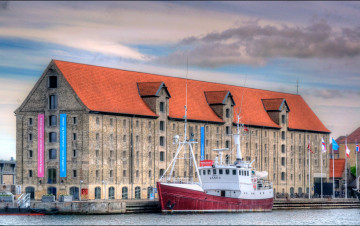Картинка копенгаген дания корабли порты причалы copenhagen denmark здание