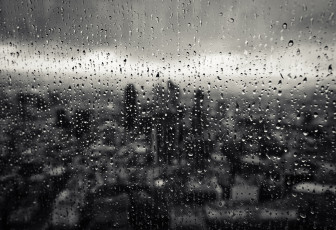 Картинка разное капли брызги всплески стекло дождь окно город макро
