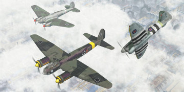 обоя авиация, 3д, рисованые, graphic, самолеты