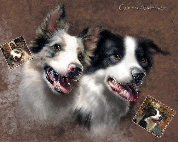 Обои картинки фото рисованные, животные, собаки