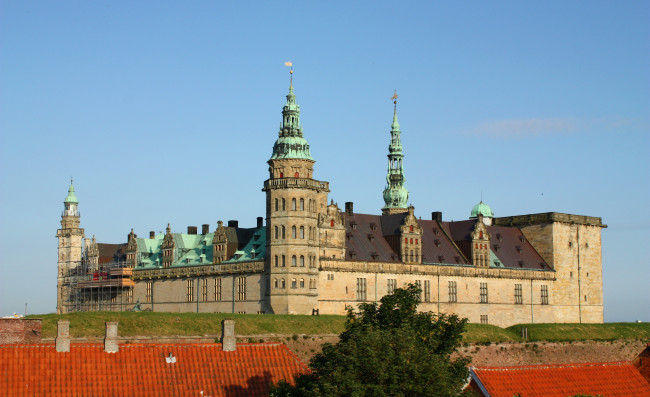 Обои картинки фото замок, kronborg, дания, города, дворцы, замки, крепости
