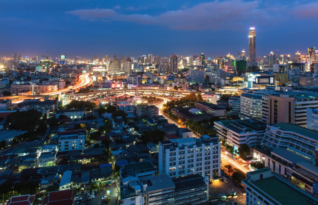 Обои картинки фото города, бангкок, таиланд, панорама, здания, небоскрёбы, мегаполис