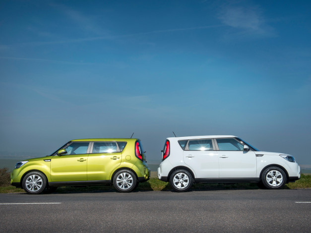Обои картинки фото автомобили, kia, 2014, uk-spec, soul, зеленый